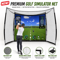 Jaula de Práctica de Golf de 10x8 pies con Barreras Laterales, Red de Práctica de Golf Resistente para Entrenamiento en Interiores y Exteriores
