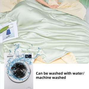 Coperta di raffreddamento estiva lavabile in lavatrice trapunta nuda in seta fredda 'ghiaccio' per trapunta decorativa per il sonno e il condizionatore d'aria - Product Image 5