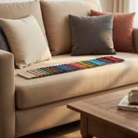 Kain Charmeuse 100% Poliester Motif Batik HDPE Laminasi Tricot Rajut Interlock Kain Pelapis Sofa Anti-Pilling
