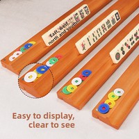 Règle de Mahjong Yusheng en bois massif, support de Mahjong américain deux-en-un avec règle de poussée pour 4 joueurs (femmes)