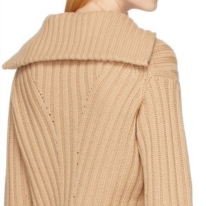 Cardigans de Algodão 100% de Alta Qualidade para Mulheres, Tops Casuais de Manga Longa com Zíper Lateral, Suéteres de Inverno - Product Image 6