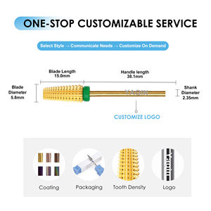 Yaqin 5 in 1 punta per unghie 2.35 3/32 di taglio incrociato "viola oro argento tungsteno punta per unghie lima elettrica in ceramica punta per unghie - Product Image 3