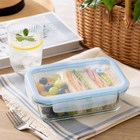 Conteneur de stockage alimentaire en verre borosilicate pour la conservation de la fraîcheur, sans BPA, boîte à lunch en verre de qualité alimentaire