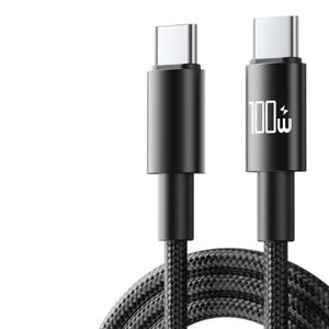 Cable de Teléfono de 100 W, Cable de Transferencia de Datos de Nailon Tipo C, Cables Trenzados con Adaptador USB-C para iPhone, Huawei, Xiaomi - Product Image 1