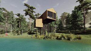 Custom 100% Eco-Friendly Modern Industrial 20FT 40FT Wooden <b>Log</b> Prefab Villa Container 25m2 LCB02 Export Hotel/Bedroom 3 Year - Product Image 1