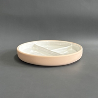 Assiette en céramique pour enfants avec manchon en silicone, ventouse antidérapante, sans BPA, qualité alimentaire, résistante à la chaleur, écologique, compatible lave-vaisselle