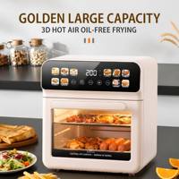 Four à Friture Sans Huile Grande Capacité 20L 1200W Double Bouton 360° Air Chaud Sans Retournement Fenêtre Visuelle Cuisinière à Convection Sans Huile pour la Famille