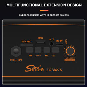 Altavoz SING-E ZQS8275 Mini para Exteriores con Micrófono Inalámbrico BT, Iluminación LED RGB, Subwoofer, para Fiestas y Bailes - Product Image 2