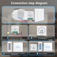 Touchmi Wifi Mini bricolage Rf 433mhz télécommande sans fil interrupteur intelligent 1ch Module de relais 10A Ac Dc 12v 24v 9v pour Tuya Alexa Voice