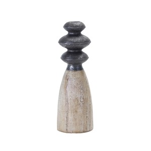 Set di quattro resina naturale e nera e polvere di pietra ornato da tavolo HMS portacandele in vetro lanterne barattoli di candela - Product Image 4