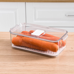 High quality hot sale refrigerator organizer bins fresh-keeping storage box with handle