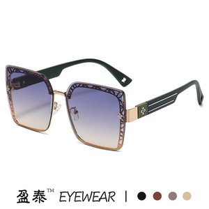 Lunettes de soleil carrées pour femmes Yingtai Eyewear, UV400, monture en plastique et métal, couleur jaune, lunettes de soleil de voyage tendance - Product Image 5