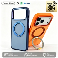 Étui de téléphone magnétique mat 3-en-1 respectueux de la peau avec support rotatif à 360° et aimant puissant de 2500 Gauss, personnalisable avec logo, pour iPhone 17