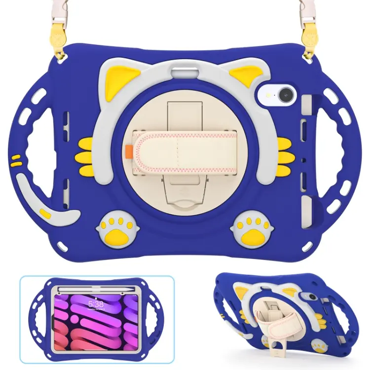 럭셔리 보호 스마트 케이스 커버 Shockproof 스탠드 케이스 애플 iPad 미니 6 아이 태블릿 커버 연필 홀더