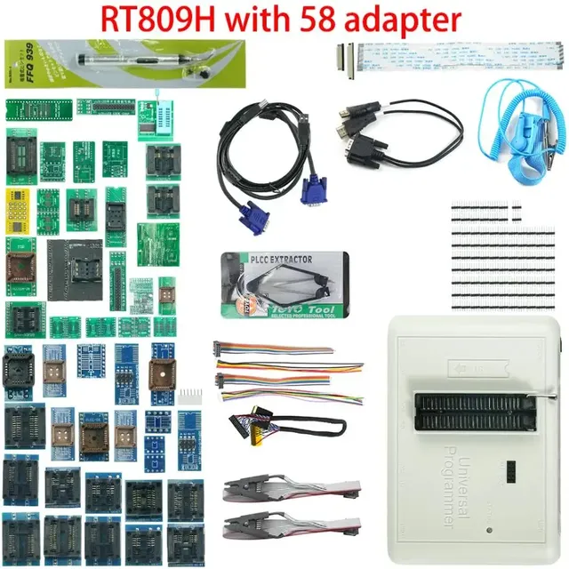 RT809H Original Programmer 2022 EMMC-Nand FLASH Extremely Universal Programmer With 58 Adapters Edid Cable + CABLES EMMC-Nand