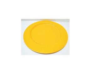 Stainless Steel Yellow Finish <b>Round</b> Charger Plate Decorative Dishwasher Safe Durable for Wedding Party Event <b>Table</b> Decoration - Product Image 1