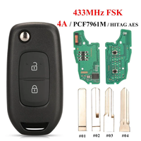 Télécommande 2 Boutons 433MHz PCF7961M 4A Chip Flip pour Renault Dacia Logan 2 II 2018 2019 2020 FSK Car Key Fob Control