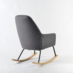 Compact Upholstered Accent <b>Rocking</b> <b>Chair</b> for Home Office & Living Room Comfortable with Solid <b>Wood</b> Base - Product Image 5