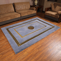 Tapis Benyi Shaoxing Benetextile sur mesure, design moderne de luxe doré, fausse fourrure de lapin, ultra doux, rembourré, fabriqué à la machine