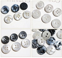 Kancing Jahit Resin Efek Mutiara Putih Ramah Lingkungan dengan Logo Kustom, Ukuran 10mm 11.5mm 12.5mm, 2 Lubang 4 Lubang untuk Pakaian
