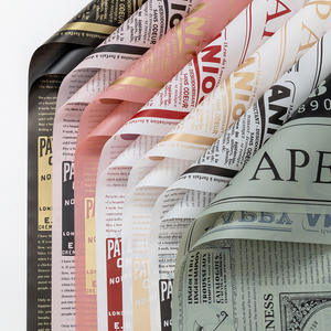 Papel de regalo de flores grueso impermeable periódico inglés de estilo europeo Vintage ramo de arte Floral Flor de papel de regalo - Product Image 4