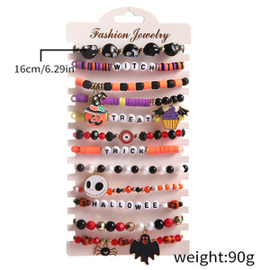 Halloween <b>Bracelet</b> Set Cartoon Pumpkin Ghost Elastic <b>Rope</b> Party Jewelry Beaded <b>Bracelets</b> Yiwu Origin - Product Image 5