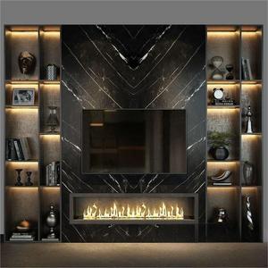 Nouveau Meuble TV Mural Design Kejia en Bois, Luxueux Ensemble Support TV et Table TV pour Maison avec <span class=keywords><strong>Cheminée</strong></span> Électrique - Product Image 5