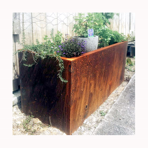 Bac à jardinage en acier corsage, de très <span class=keywords><strong>grande</strong></span> <span class=keywords><strong>taille</strong></span>, <span class=keywords><strong>rectangulaire</strong></span>, métallique, personnalisé, de haute qualité, pour l'extérieur, utilisé avec des fleurs/plantes vertes, moderne - Product Image 1