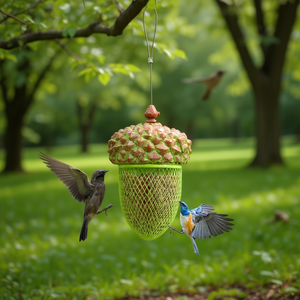 Mangeoire à oiseaux suspendue d'extérieur 1,8 L en plastique résistant à l'eau, décoration de jardin pour oiseaux sauvages - Product Image 2