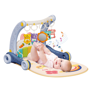 Tapis d'éveil musical 2-en-<span class=keywords><strong>1</strong></span> de bonne qualité avec <span class=keywords><strong>piano</strong></span>, trotteur et animaux suspendus pour <span class=keywords><strong>bébé</strong></span> - Product Image 1