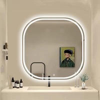 Miroir de salle de bain LED mural avec fonction anti-buée, éclairage à 3 couleurs réglable, commandes tactiles et options de plusieurs tailles