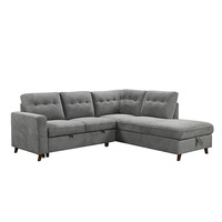 Canapé-lit en tissu confortable avec rangement, design européen, deux places, en forme de L, pour chambre et salon, vente en gros