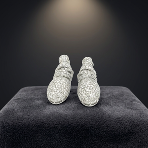 Pendientes de Lujo de Plata de Ley 925 con Diamantes Cultivados en Laboratorio, 8CTW, Diseño Pavé - Product Image 3
