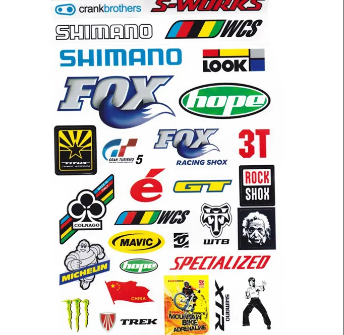 Logotipo personalizado impressão CUBO Quadro Da Bicicleta ADESIVOS AUTOCOLANTES Bicicleta no quadro e garfo de Bicicleta/Montanha/Restauração
