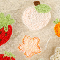 Patchs brodés faits main en PVC, petits motifs Cœur, Fleur, Étoile, Fraise, à dos vierge pour chapeaux et vêtements