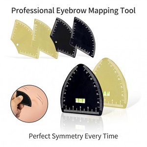 VIDUER Règle de traçage des sourcils professionnelle en acier inoxydable, pour un <span class=keywords><strong>dessin</strong></span> rapide en 1 minute, outil de microblading et PMU, conception de sourcils personnalisée - Product Image 1