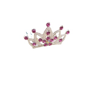 Couronne en strass pour enfants, accessoire de cheveux 27x7cm, coiffe de princesse d'anniversaire, peigne, bandeau, bijoux - Product Image 5