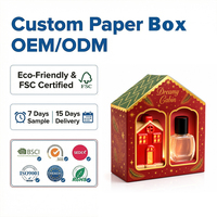 Boîte cadeau personnalisée en papier pour bougies et parfums, emballage en carton ondulé en forme de maison de Noël, boîte en papier recyclé avec fenêtre transparente