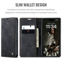Étui portefeuille CaseMe pour iPhone 18 17 16 15 Pro Max 14 13 12 11 7 8 Plus SE 2024 – Étui à rabat magnétique de luxe avec porte-cartes pour iPhone 18 Pro Max