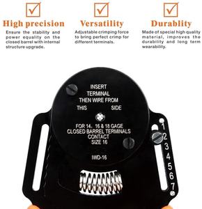 Sertisseuse à barillet fermé à 4 voies, type à 8 empreintes pour contacts solides Deutsch calibre 14, 16 et 18 (IWD-16) - Product Image 5