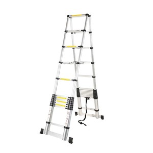 Échelle <span class=keywords><strong>télescopique</strong></span> <span class=keywords><strong>double</strong></span> face en aluminium EN 131 de 4 à 12 marches avec pièces de bricolage – Vente en gros - Product Image 4