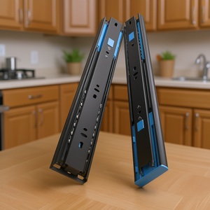 Soft-Close Quiet Stable Smooth 3-Section Double Spring Damping Slide Rails for <b>Kitchen</b> Cabinets - Product Image 2