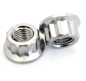 Parafusos e porcas de liga de titânio para motocicleta M8 GR5 12pt porca flange