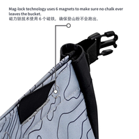 Sac de craie d'extérieur grande taille avec fermeture magnétique, 4 poches et porte-brosses pour l'escalade