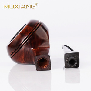 Muxiang Wooden Tobacco Pipe Briarwood 9mm Filter Free Style Straight Handle Bullhead Smoking Pipe - Product Image 4