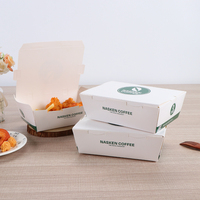 Boîte alimentaire jetable en carton blanc avec impression de logo personnalisé pour poulet frit, frites, livraison rapide, restaurant