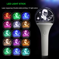 Bâtons lumineux LED pour festival de musique, logo gravé au laser personnalisé, 15 couleurs, baguette lumineuse rotative en plastique pour les fans