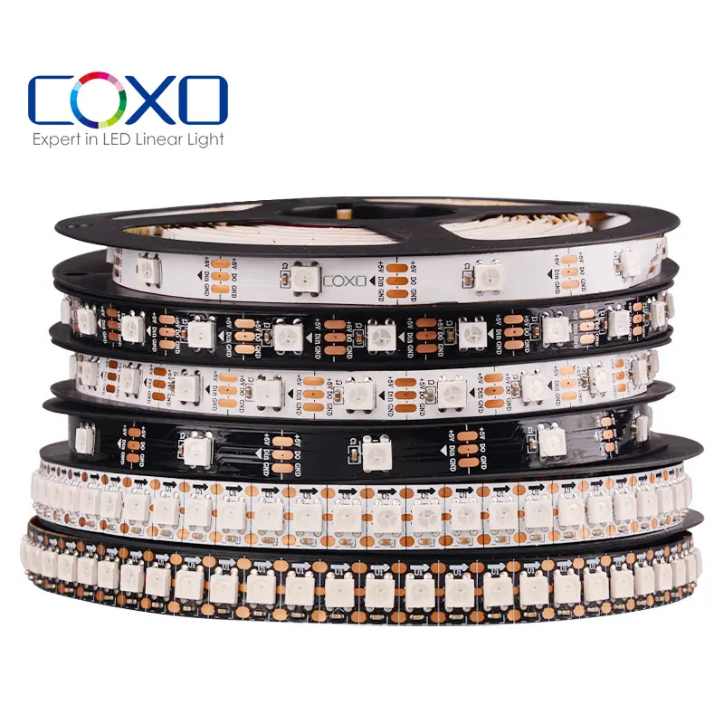 coxo ws2812b 5v dream color led strip 3 Years Warranty ws2812 rgbic addressable rgb ws2812b led strip