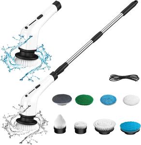 Brosse magique sans fil 3/6/8/9 en 1 pour le nettoyage domestique, brosse rotative puissante, nettoyeur de sol pour les toilettes, les fenêtres, la salle de bain - Product Image 1
