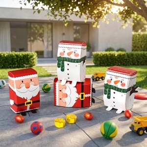 Cajas de Cartón para Dulces Navideños, Mini Cajas con Diseño de Santa Claus, Plegables, para <span class=keywords><strong>Galletas</strong></span>, <span class=keywords><strong>Chocolate</strong></span>, Regalos, Pasteles - Product Image 1